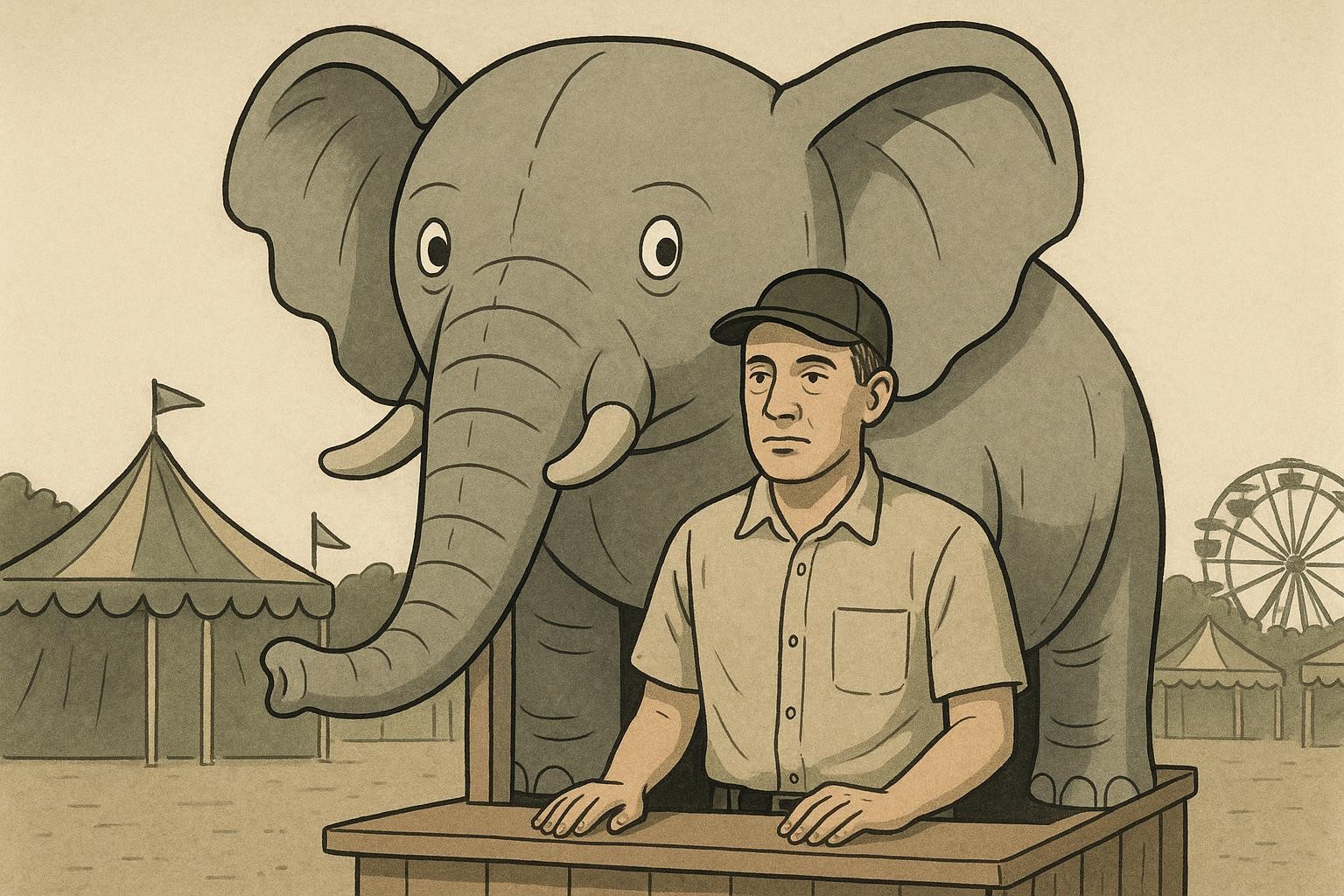 Mammoth Fest's Newest Attraction: An Inflatable Elephant Standoff