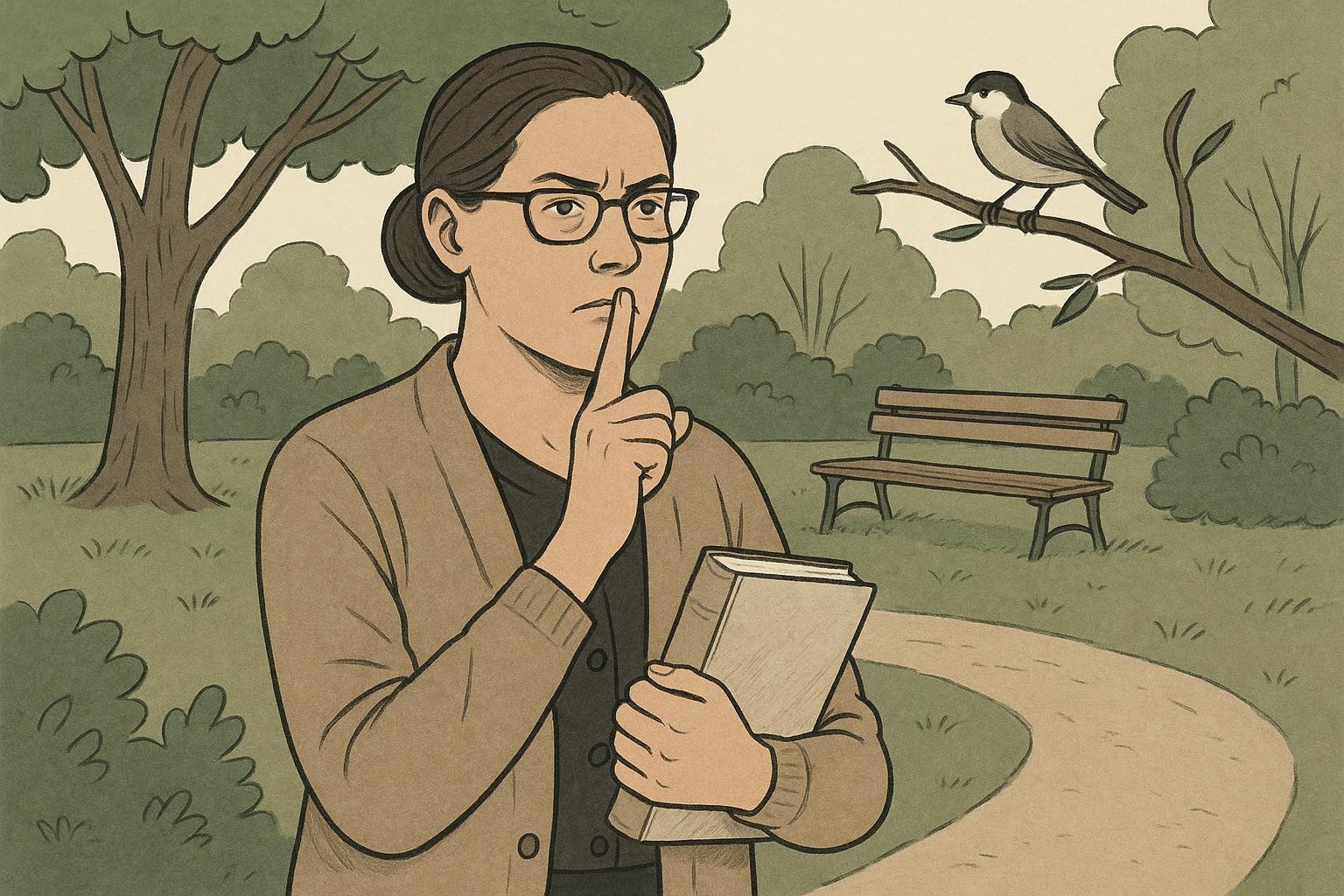 Local Librarian Installs 'Whisper-Only' Zone in Town Park, Citing Disturbance from Chirping Birds