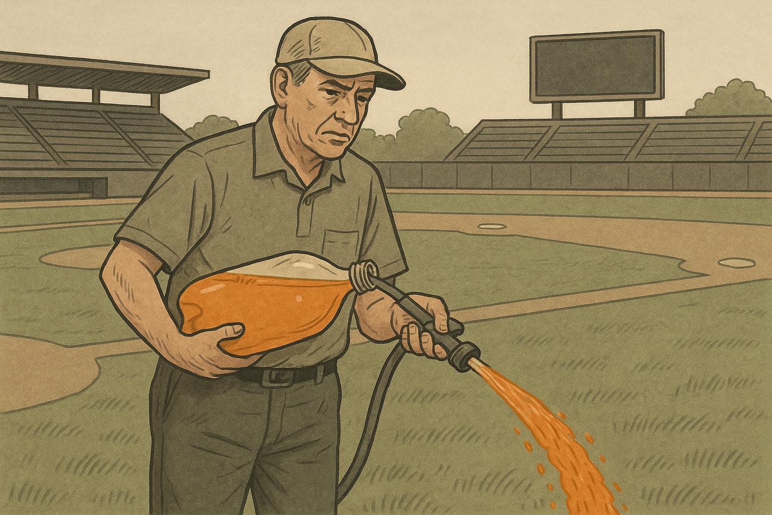 Ballpark Groundskeeper Insists Field Must Be Watered With Orange Soda, Sparks Debate