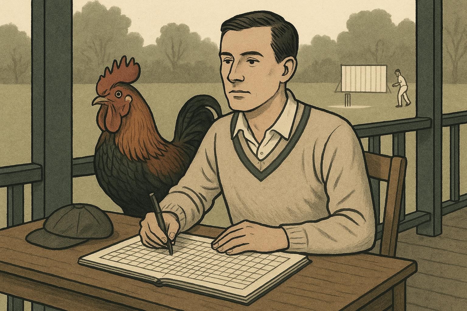 Local Cricket Club Adopts Rooster as Official Scorekeeper